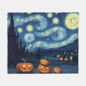 Starry Night Van Gogh Halloween Fleecedecke (Vorderseite (Horizontal))