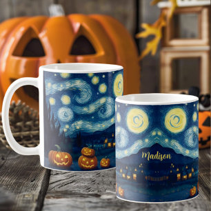 Starry Night Van Gogh Halloween Name Kaffeetasse