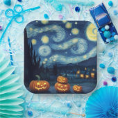 Starry Night Van Gogh Halloween Pappteller (Party)