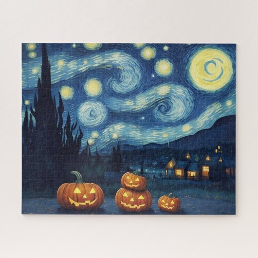 Starry Night Van Gogh Halloween Puzzle (Horizontal)