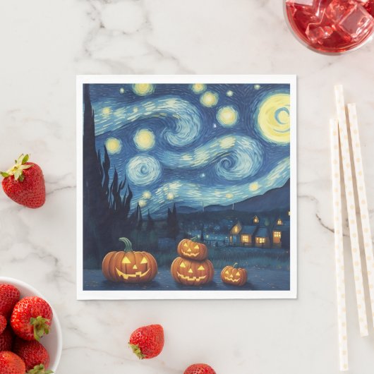 Starry Night Van Gogh Halloween Serviette (Beispiel)