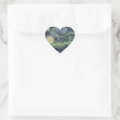 Starry Night - van Gogh Herz-Aufkleber (Tasche)