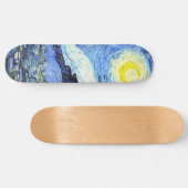 Starry Night Van Gogh Impressionismus Skateboard (Horizontal)