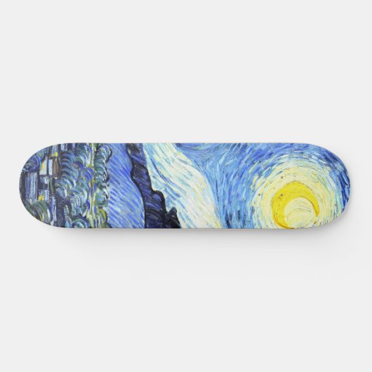 Starry Night Van Gogh Impressionismus Skateboard (Horizontal)