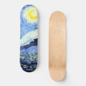 Starry Night Van Gogh Impressionismus Skateboard (Vorderseite)