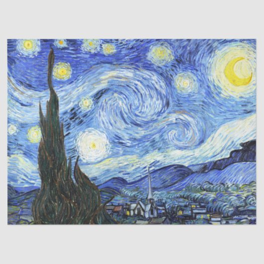 Starry Night Van Gogh Impressionismus Tissue Paper Seidenpapier (Vorderseite)
