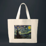 Starry Night - van Gogh Jumbo Stoffbeutel<br><div class="desc">Von der Nackenleuchte des Bergarbeiters bis zu der, die er auf seinem Fenstersill nach der Szene mit Gauguin platzierte; vom Abend-Stern, den er 1875 in Corot Olive Orchard feststellte, bis hin zu dem Brief, den er seinem Bruder im August 1888 schrieb, in dem er sagte: "Irgendwann werden Sie ein Bild...</div>