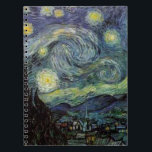 Starry Night - van Gogh Notizblock<br><div class="desc">Von der Nackenleuchte des Bergarbeiters bis zu der, die er auf seinem Fenstersill nach der Szene mit Gauguin platzierte; vom Abend-Stern, den er 1875 in Corot Olive Orchard feststellte, bis hin zu dem Brief, den er seinem Bruder im August 1888 schrieb, in dem er sagte: "Irgendwann werden Sie ein Bild...</div>