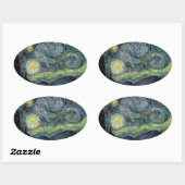 Starry Night - van Gogh Ovaler Aufkleber (Blatt)