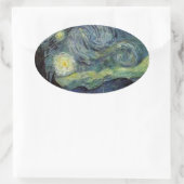 Starry Night - van Gogh Ovaler Aufkleber (Tasche)