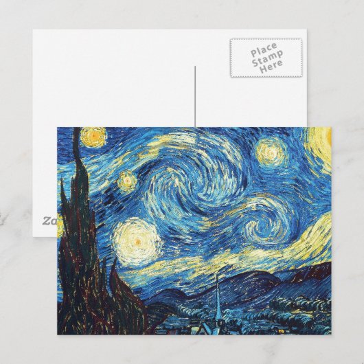 Starry Night - Van Gogh Postkarte (Vorne/Hinten)