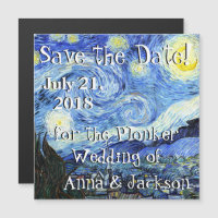 Starry Night Van Gogh Rett Date Magnet Card