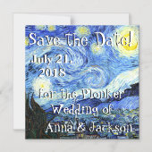 Starry Night Van Gogh Rett Date Magnet Card (Vorderseite)