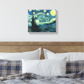 Starry Night Van Gogh Wrapped Canvas Print Leinwanddruck (Insitu (Schlafzimmer))