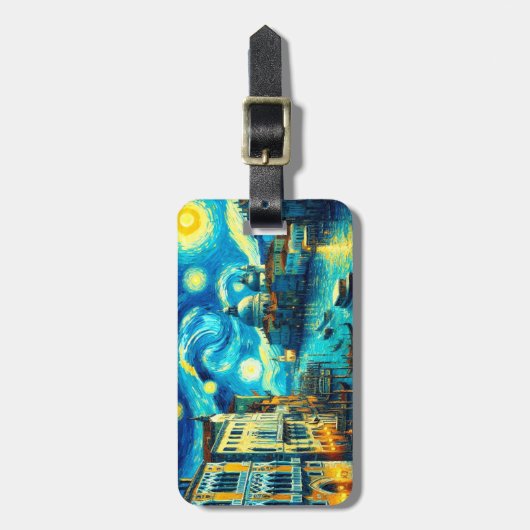 Starry Night Venice Italien Gepäckanhänger (Vorderseite vertikal)