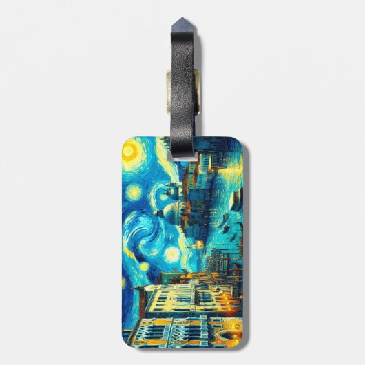 Starry Night Venice Italien Gepäckanhänger (Rückseite vertikal)