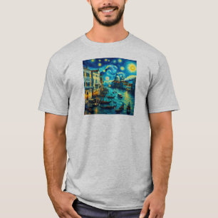Starry Night Venice Italien T-Shirt