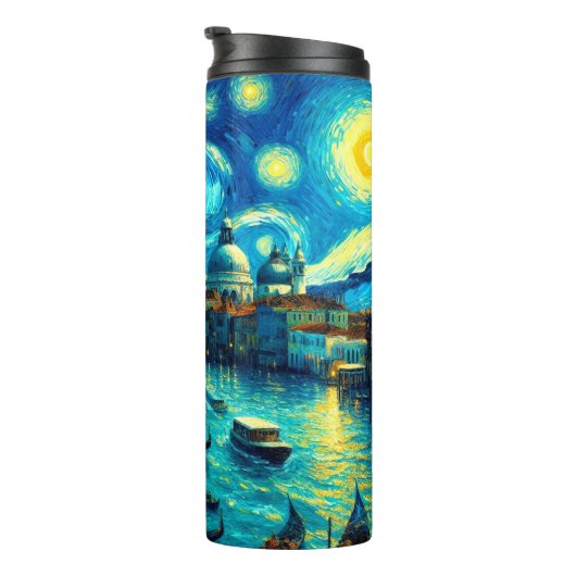 Starry Night Venice Italien Thermosbecher (Nach rechts gedreht)