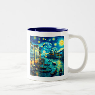 Starry Night Venice Italien Zweifarbige Tasse