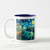 Starry Night Venice Italien Zweifarbige Tasse (Links)