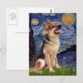 Starry Night (Vert) - German Shepherd 1 Postkarte (Vorne/Hinten)