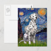 Starry Night (Vertikal) - Dalmatiner Postkarte (Vorne/Hinten)