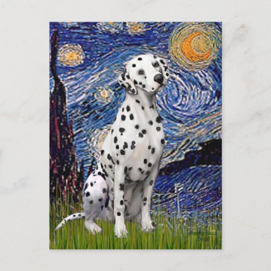 Starry Night (Vertikal) - Dalmatiner Postkarte (Vorderseite)