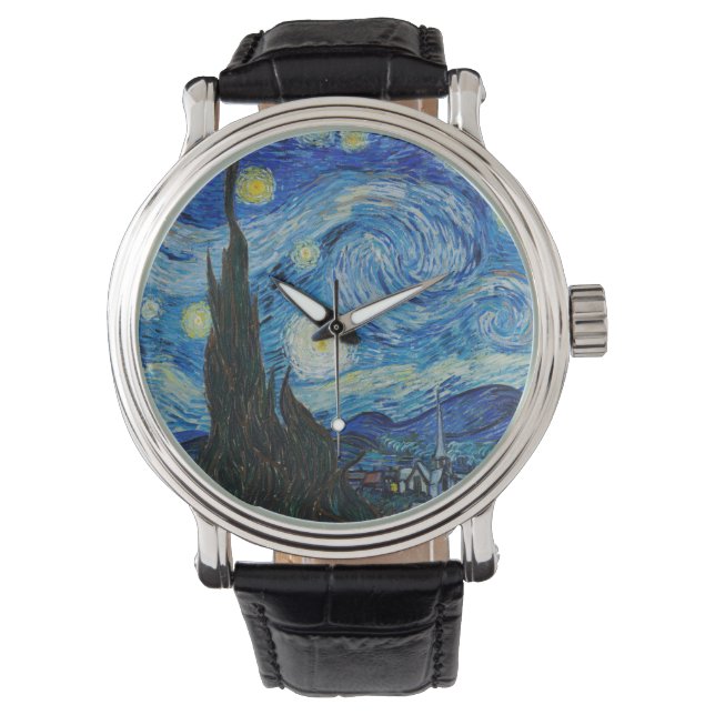 Starry Night Vincent Van Gogh Armbanduhr (Vorderseite)