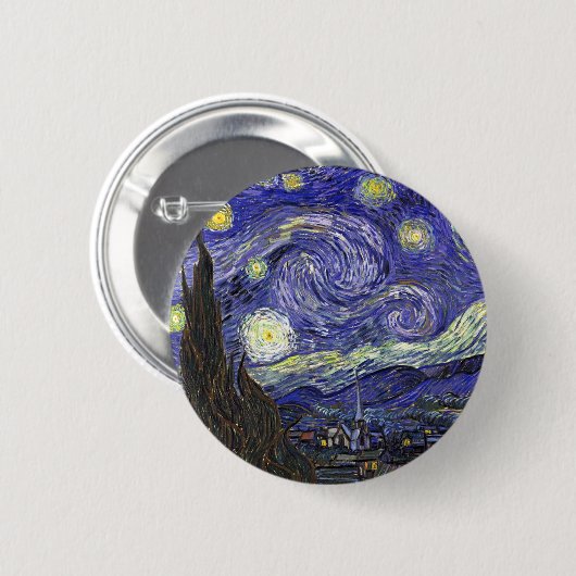 Starry Night, Vincent Van Gogh. Button (Vorne & Hinten)