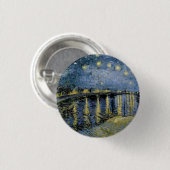 Starry Night Vincent van Gogh Button (Vorne & Hinten)