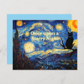 Starry Night Vincent van Gogh Cat Grußkarte Dankeskarte (Vorne/Hinten)