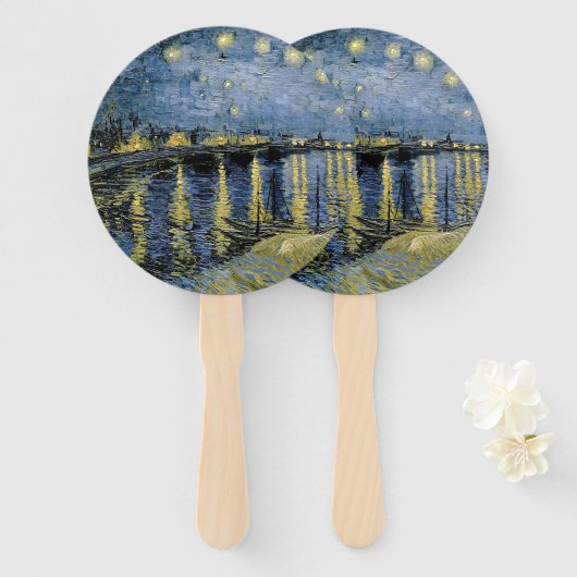 Starry Night Vincent van Gogh Fächer (Vorne und Hinten)