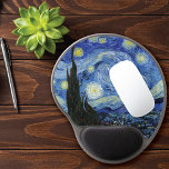 Starry Night Vincent van Gogh Gel Mousepad<br><div class="desc">Ein Mauspad mit Starry Night (1889),  ein kunstvolles Ölgemälde von Vincent Van Gogh (1853-1890). Die Aussicht außerhalb des Fensters vom Van Gogh-Zimmer im Sanitorium in Saint-Remy-de-Provence,  Südfrankreich.</div>