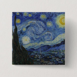 Starry Night Vincent van Gogh Gemälde Button