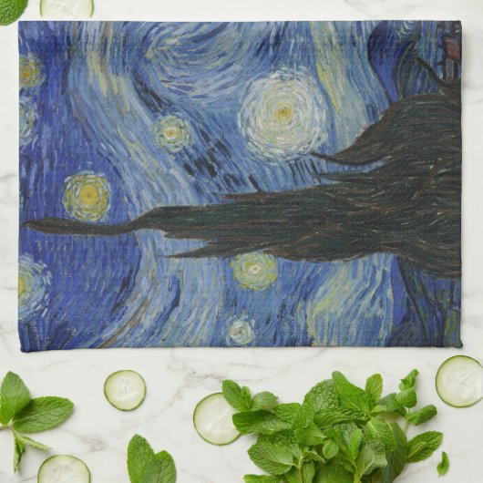 Starry Night Vincent van Gogh Gemälde Geschirrtuch (Gefaltet)