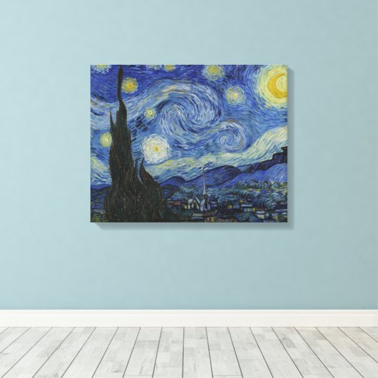 Starry Night Vincent van Gogh Gemälde Leinwanddruck (Insitu (Holzboden))