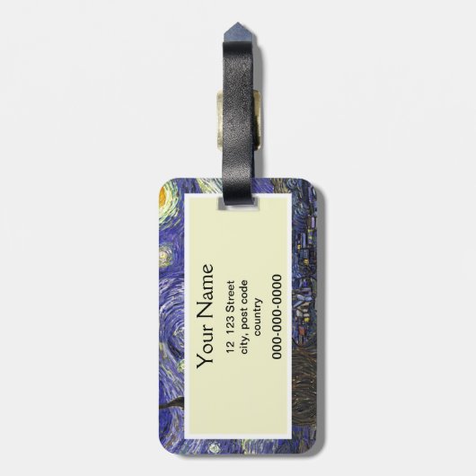Starry Night, Vincent Van Gogh. Gepäckanhänger (Rückseite vertikal)