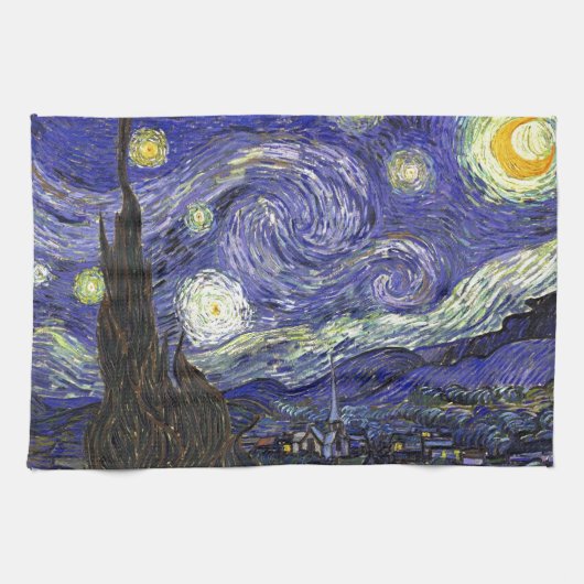 Starry Night, Vincent Van Gogh. Geschirrtuch (Horizontal)