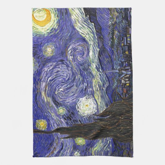 Starry Night, Vincent Van Gogh. Geschirrtuch (Vertikal)