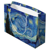 Starry Night, Vincent van Gogh große Geschenktasch Geschenktüte (Rückseite Schrägansicht)
