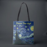 Starry Night Vincent van Gogh Impressionist Art Tasche<br><div class="desc">Vincent van Gogh (Niederländisch, 1853 - 1890) Starry Night, 1889, Oil on Leinwand Ungerahmt: 73 × 92 cm (28, 7 × 36, 2 in) Dieses Bild zeigt den Blick von der Ostseite des Van Gogh-Asylzimmers in Saint-Rémy-de-Provence ce, er fügte ein idealisiertes Dorf hinzu. Seit 1941 ist es in der ständigen...</div>