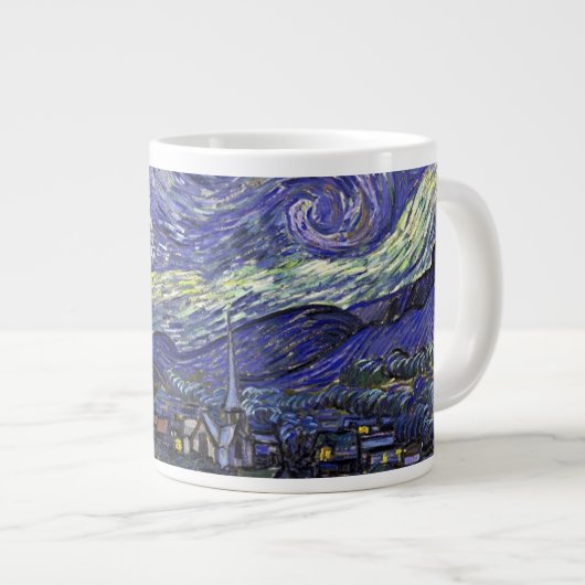 Starry Night, Vincent Van Gogh. Jumbo-Tasse (Vorderseite Rechts)