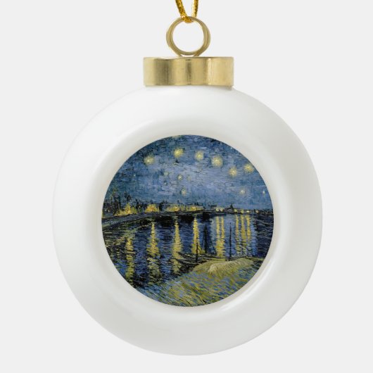 Starry Night Vincent van Gogh Keramik Kugel-Ornament (Vorderseite)