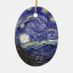 Starry Night, Vincent Van Gogh. Keramik Ornament
