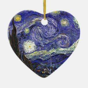 Starry Night, Vincent Van Gogh. Keramik Ornament