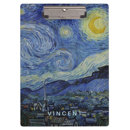 Starry Night Vincent van Gogh Klemmbrett (Vorderseite)