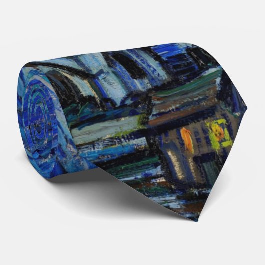 Starry Night Vincent Van Gogh Krawatte (Gerollt)