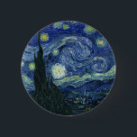 Starry Night Vincent van Gogh Kunstmalerei Button<br><div class="desc">Vincent van Gogh (Niederländisch, 1853 - 1890) Starry Night, 1889, Oil on Leinwand Ungerahmt: 73 × 92 cm (28, 7 × 36, 2 in) Dieses Bild zeigt den Blick von der Ostseite des Van Gogh-Asylzimmers in Saint-Rémy-de-Provence ce, er fügte ein idealisiertes Dorf hinzu. Seit 1941 ist es in der ständigen...</div>