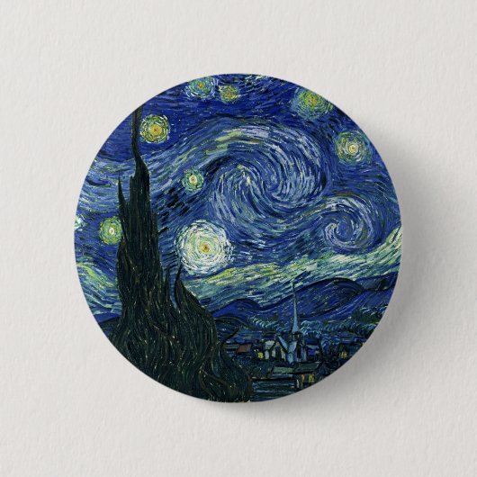 Starry Night Vincent van Gogh Kunstmalerei Button (Vorderseite)