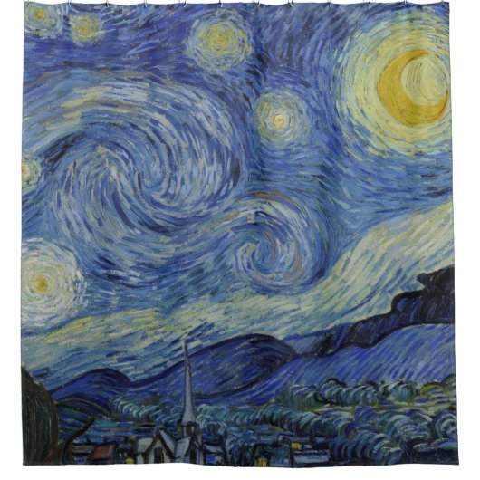 Starry Night Vincent van Gogh Kunstmalerei Duschvorhang (Vorderseite)
